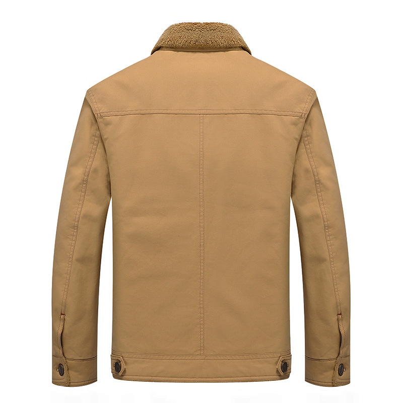 2019 Nuevos hombres de invierno forro de lana de algodón caliente acolchado abrigo de lana de mediana edad solapa chaqueta AliExpress venta al por mayor