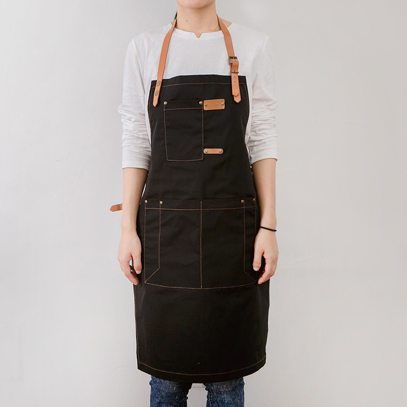 Simple estilo japonés pareja café restaurante chef delantal arte estudiante pintura antiincrustante TRABAJO ROPA logotipo impreso personalizado