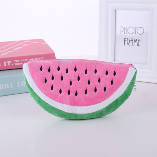 New Cartoon Zipper Fruit Pen Bag Large Cell Phone Bag Creative Multifunctional Coin Purse Student Supplies Wholesale