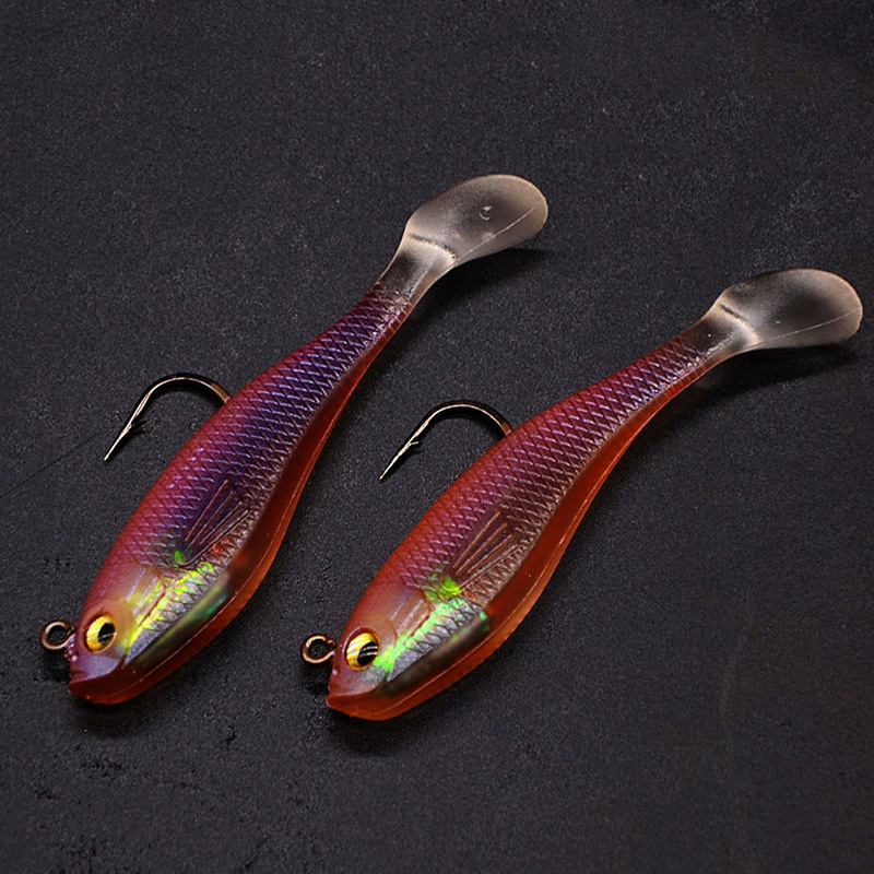 4 Colors Paddle Tail Fishing Lures Soft Plastic Baits Fresh Water Bass Swimbait Tackle Gear