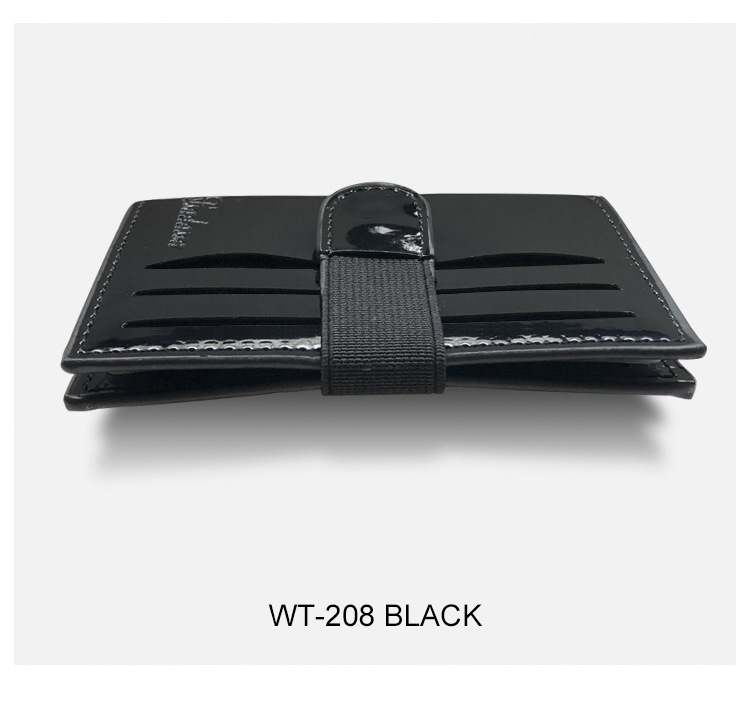 37g Weight Buckle Closure Type Pu Leather Material Solid Color Pattern Unisex Gender Black Color New Shiny Coin Purse Women's Small Card Bag Pu Card Bag Fashion Id Card Holder Summer Promotion Wholesale Nihaojewelry 8