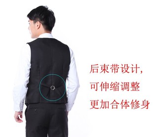 Spring, Summer, Autumn and Winter Men's Black Vest Workwear Business Wear OL Commuter Vest 3 Buckle Men's Work Vest
