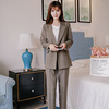 2021 Spring leisure time Small suit suit coat Thin and small man 's suit Occupation formal wear temperament Two piece set Women's wear