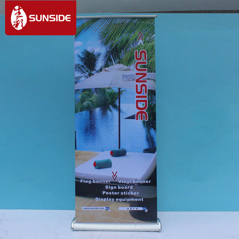 厂家供应塑钢宽屏加强易拉宝80*200挂画架海报架展示架定制