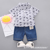 Jeans, children's set, polo, clothing, with short sleeve, Korean style