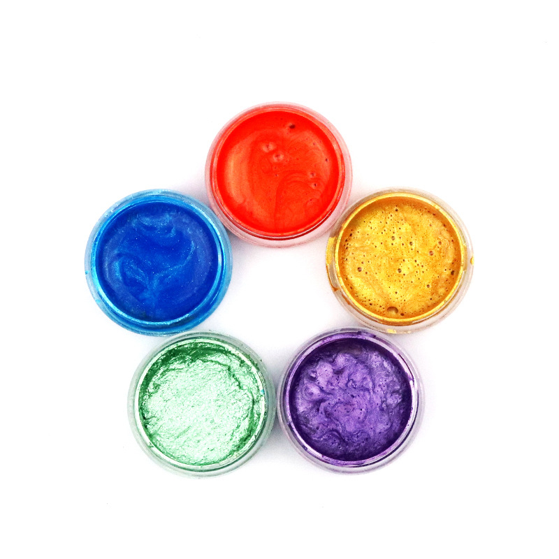 儿童颜料水漆金漆粉漆蓝漆紫漆颜料小孩DIY填充5色工厂一件代发|ms