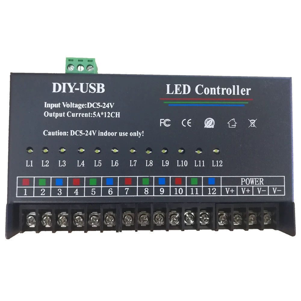 Цветной легкий контроллер для программирования, 720W, DIY, 24V