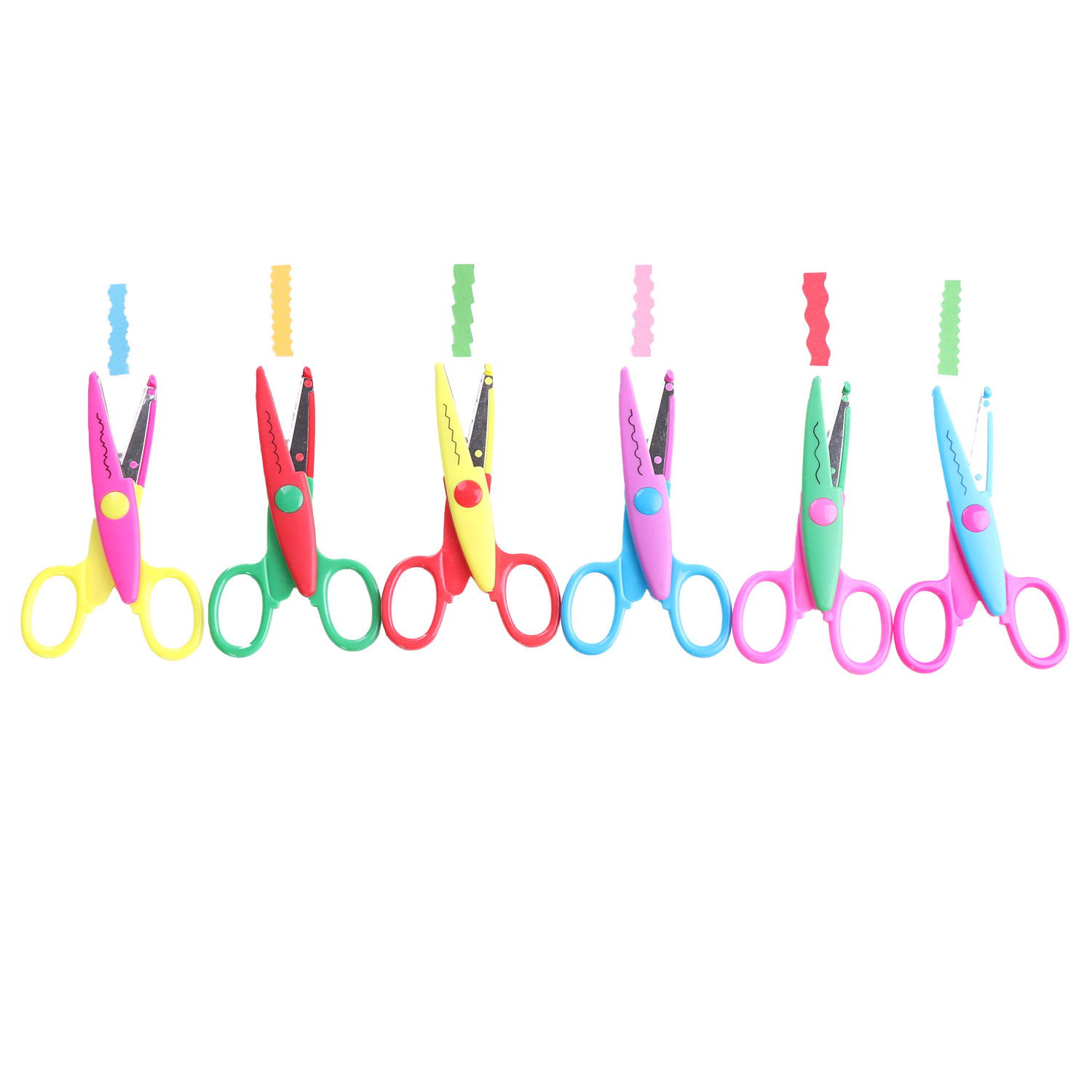 1 tijeras de los niños de seguridad tijeras artesanales cabeza redonda papel corte encaje onda tijeras cabeza redonda no hacer daño mano tijeras