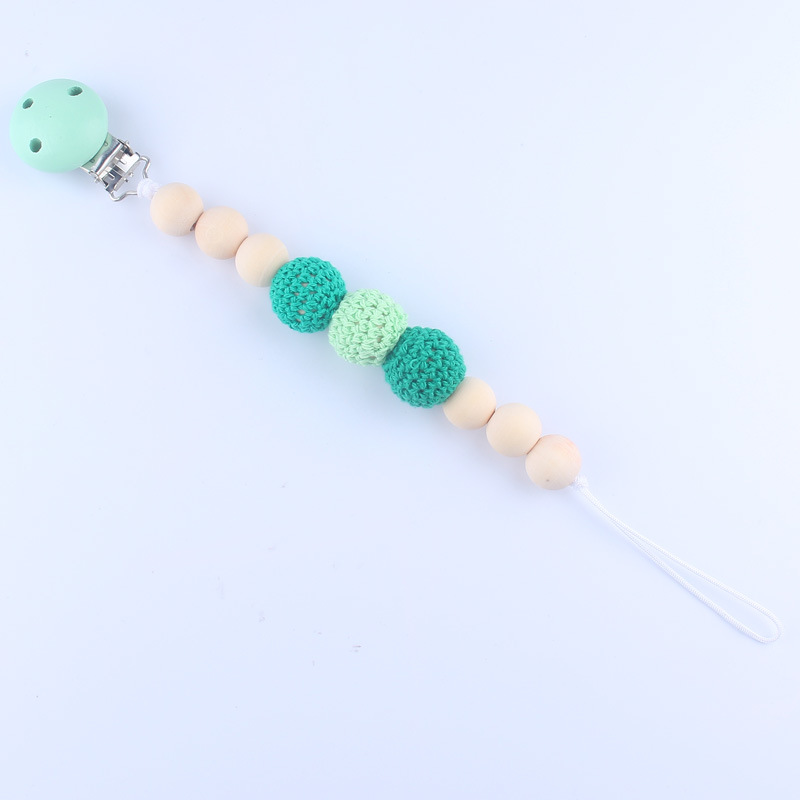 Bebé chupete clip de seguridad de madera cadena de chupete cadena anti-caída bebé suministros maternos e infantiles DIY cadena anti-perdida