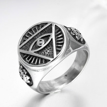 欧美跨境新款饰品混批指环 欧美 男士个性戒指  恶魔之眼铸造戒指