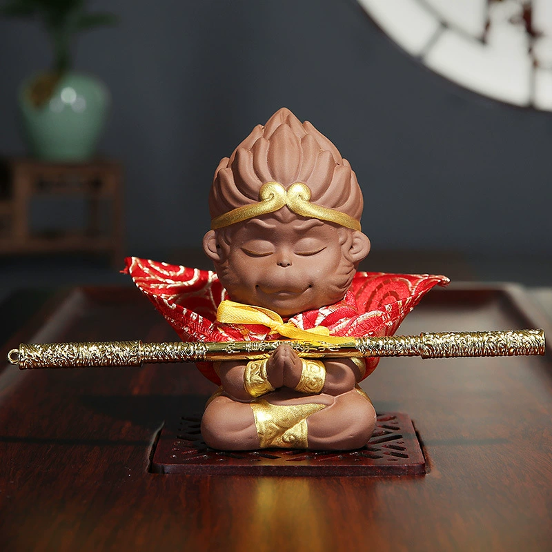Оптовые чайные питомцы борются с Буддой Qi Tian Da Shengmei Monkey King Wukong Golden Hoe, креативная Zisha чайная церемония аксессуары