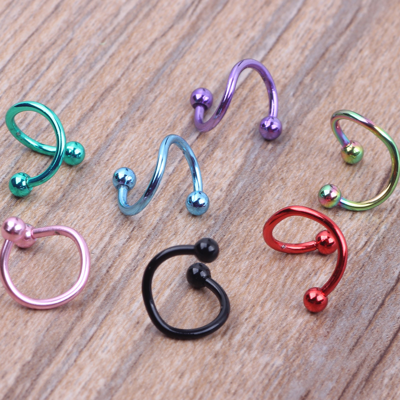 Fashion Solid Color Stainless Steel Nose studs 1 Piece