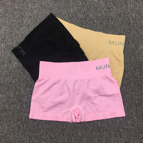 MUN English alphabet Japanese invisible safety pants four-season leggings seamless solid color mid-rise women's safety pants