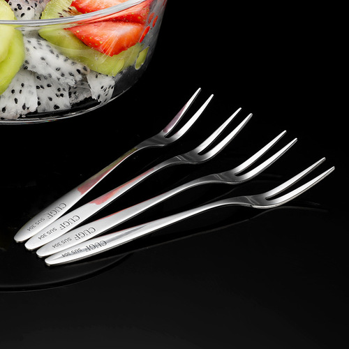 Kitchen Lady 304 Stainless Steel Fruit Fork Set Creative Fruit Fork Cake Fruit Fork Storage Jar