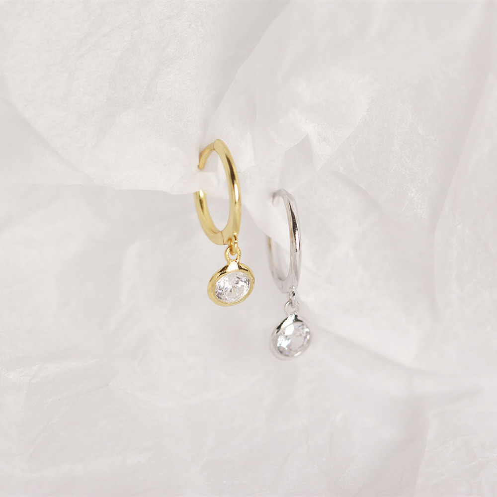 Geometric Fashion 925 Sterling Silver Gem Plating Earrings display picture 3