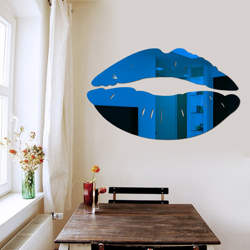 Lipstick Mirror Wall Sticker 3D Film Top Sheet 240X55mm Bottom Sheet 250X75mm Weight Around 40g Self-adhesive