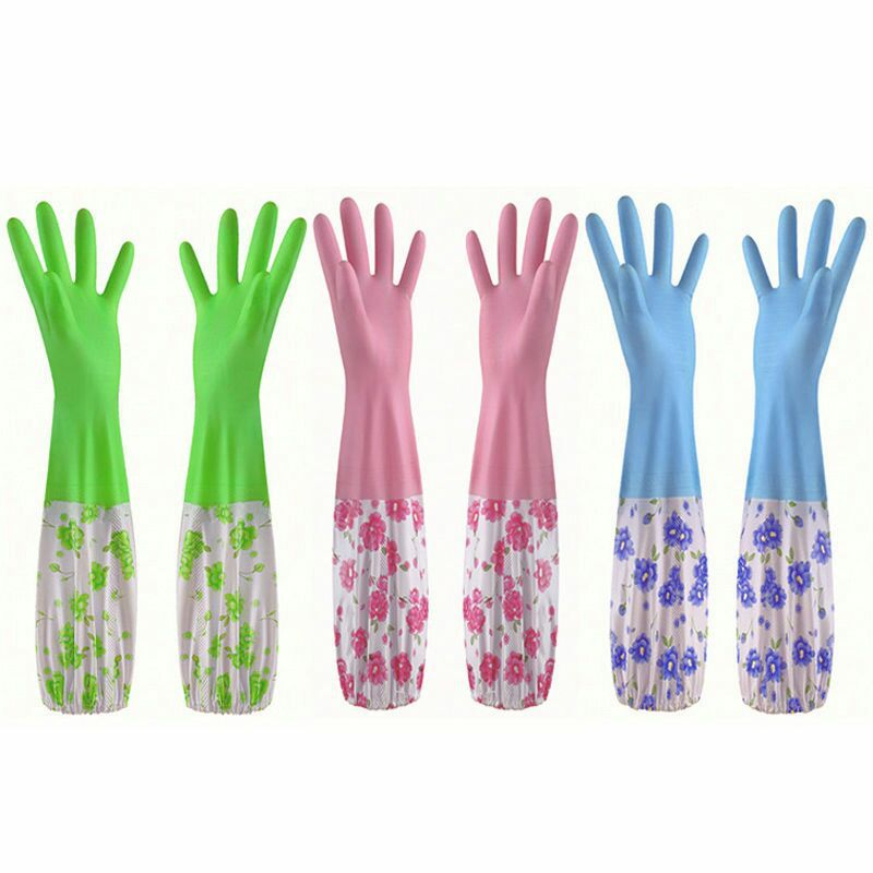 绒里加厚加长保暖加棉橡胶手套 乳胶手套 厨房洗碗 洗衣手套