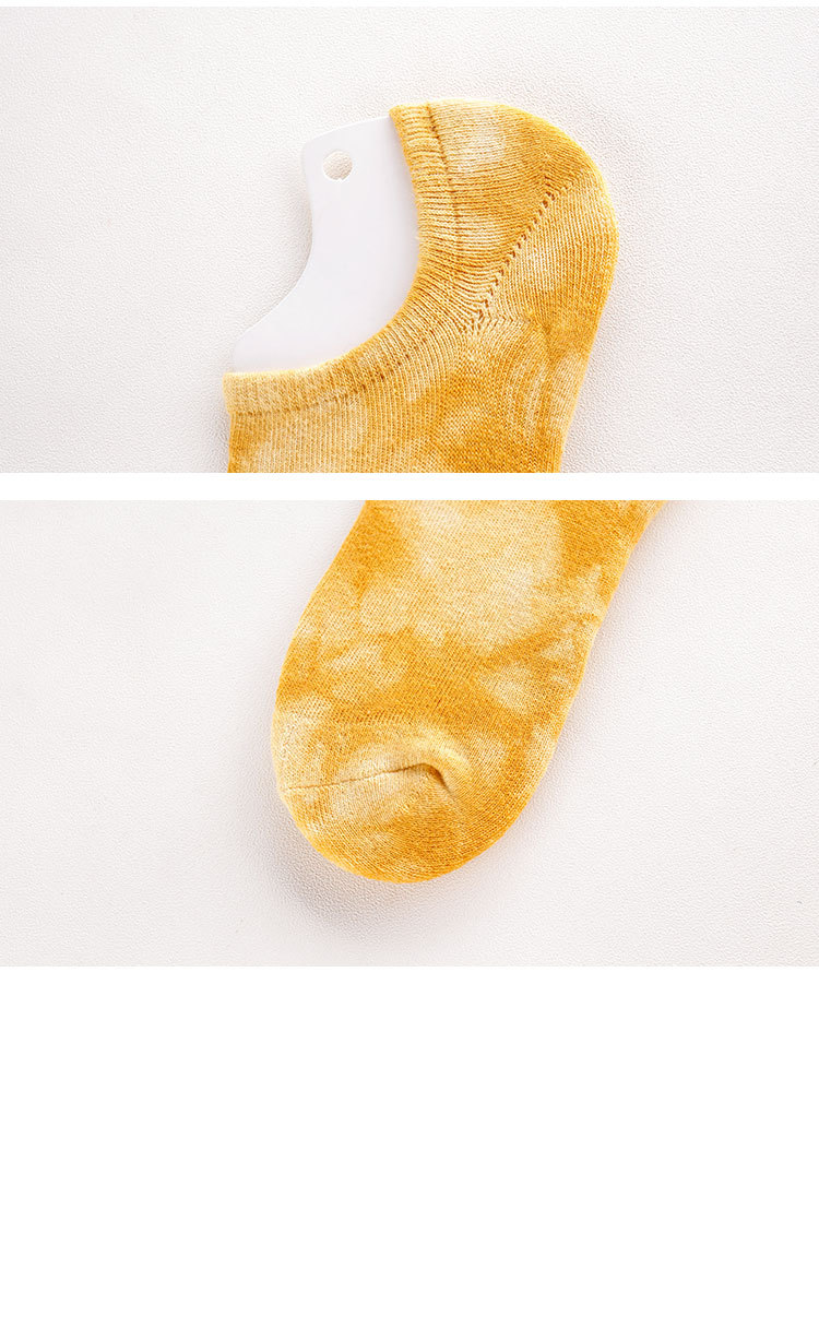 Cotton Socks Tie-dye Half-loop Sweat-absorbent Boat Socks Wholesale display picture 2