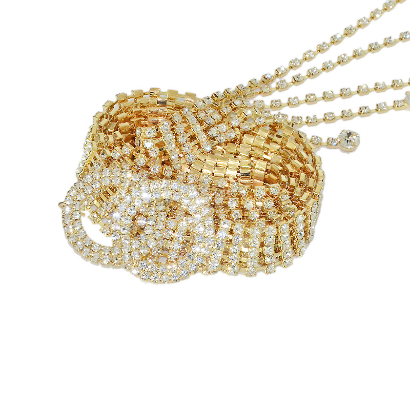 Transfronterizo nuevo diamante Cinturón de las mujeres elegantes de las mujeres europeas y americanas completo rhinestone borla cadena de la cintura decorativa en stock al por mayor