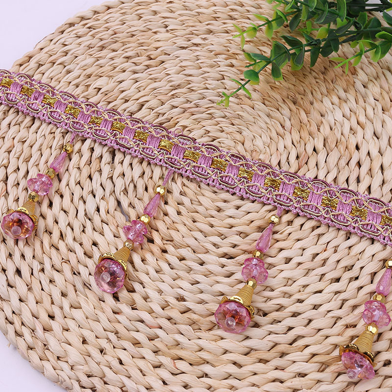 新品热卖喇叭钻石珠窗帘珠子花边厂家热销DIY家纺辅料配件批发