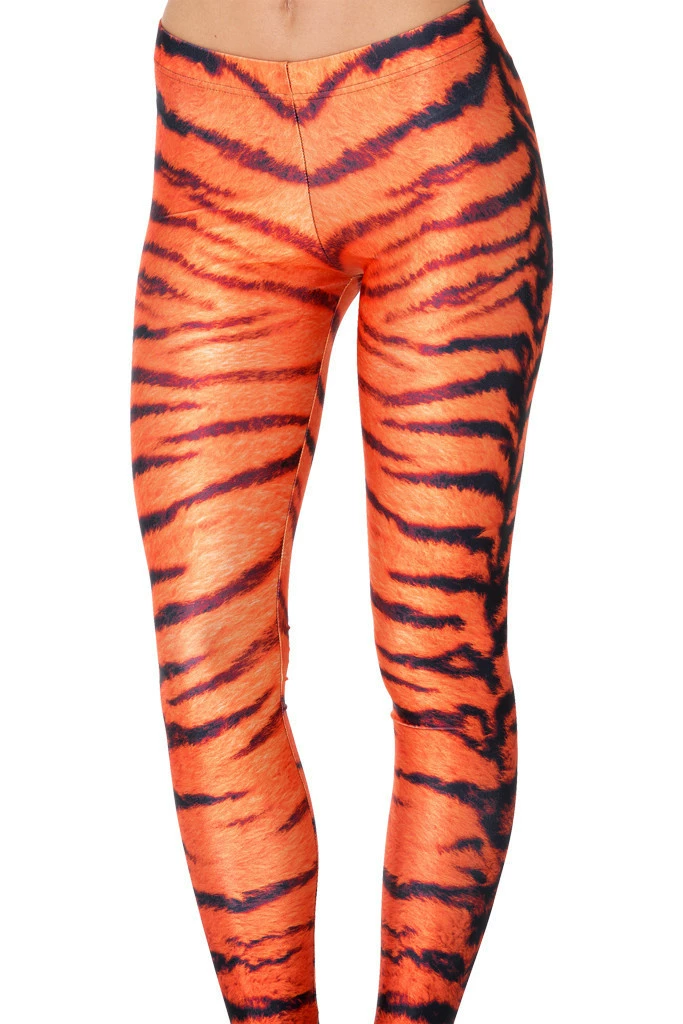 Leggings, 3D digital print, multicolour, European style, one size