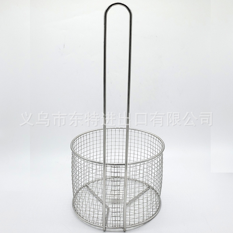 Factory direct sales of stainless steel oil-frying baskets, American fast food, French fries, fried chicken, oil-draining spatula, hamburger oil-draining baskets detail image 6