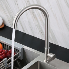 Supply SUS304 stainless steel high quality kitchen single faucet brushed sink vertical single cold faucet