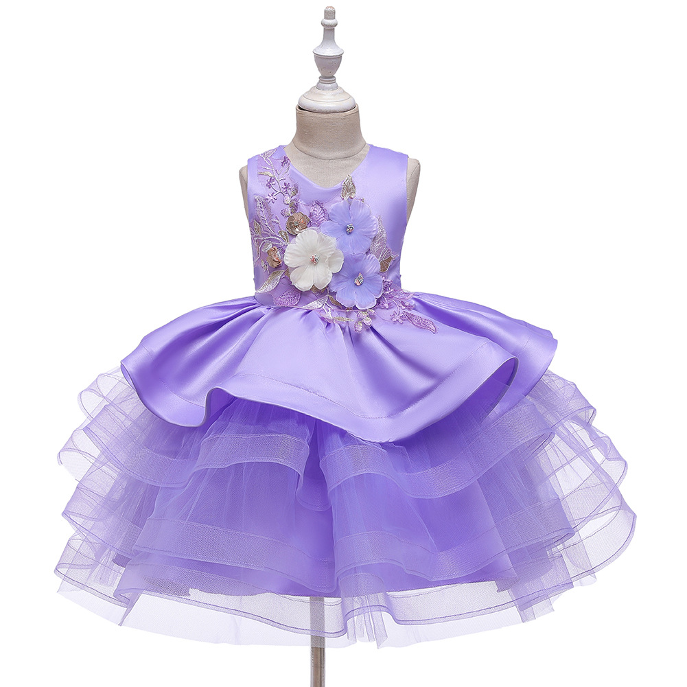 Nuevo Vestido Para Niños Vestido De Princesa Niñas Pettiskirt Niña De Las Flores Ceremonia De Boda display picture 13