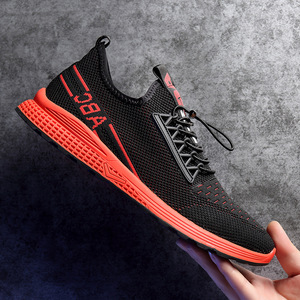 夏季新款男鞋男士透气运动鞋内增高单鞋飞织休闲鞋男厂家一件代发