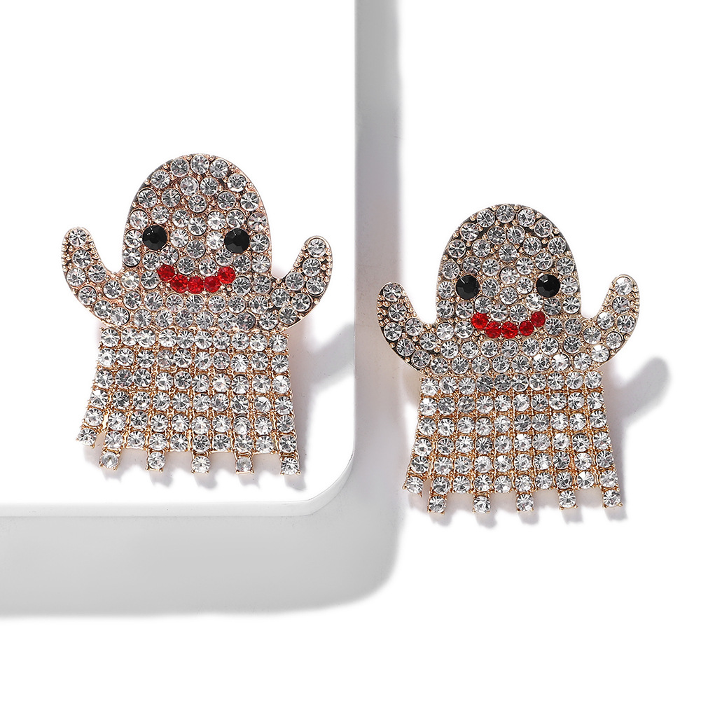 Halloween Alloy Pearl Rhinestone Earrings display picture 10