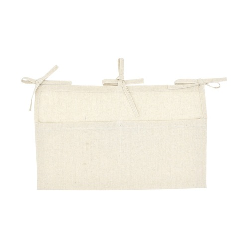 Infant bed storage pouch, linen double-grid storage pouch, multi-functional diaper bag, burp cloth storage bag, teething toy storage bag