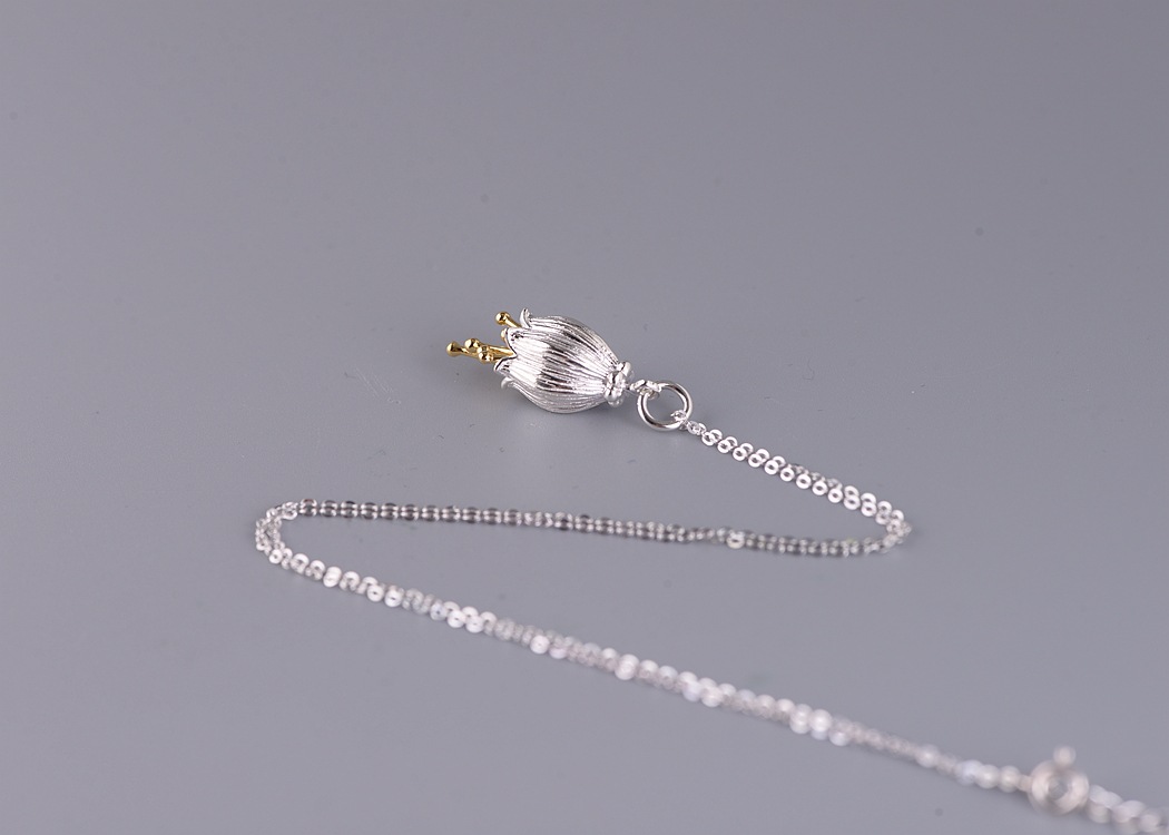 s925 Silver Flower Pendant Necklace Image 3