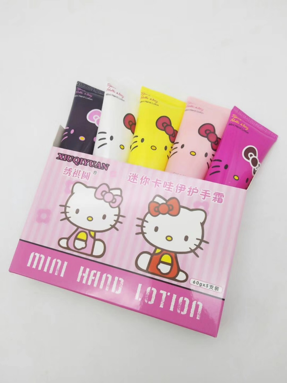冬季新款成人护手霜卡通小猫女孩60克5支套盒装可混搭价格可议