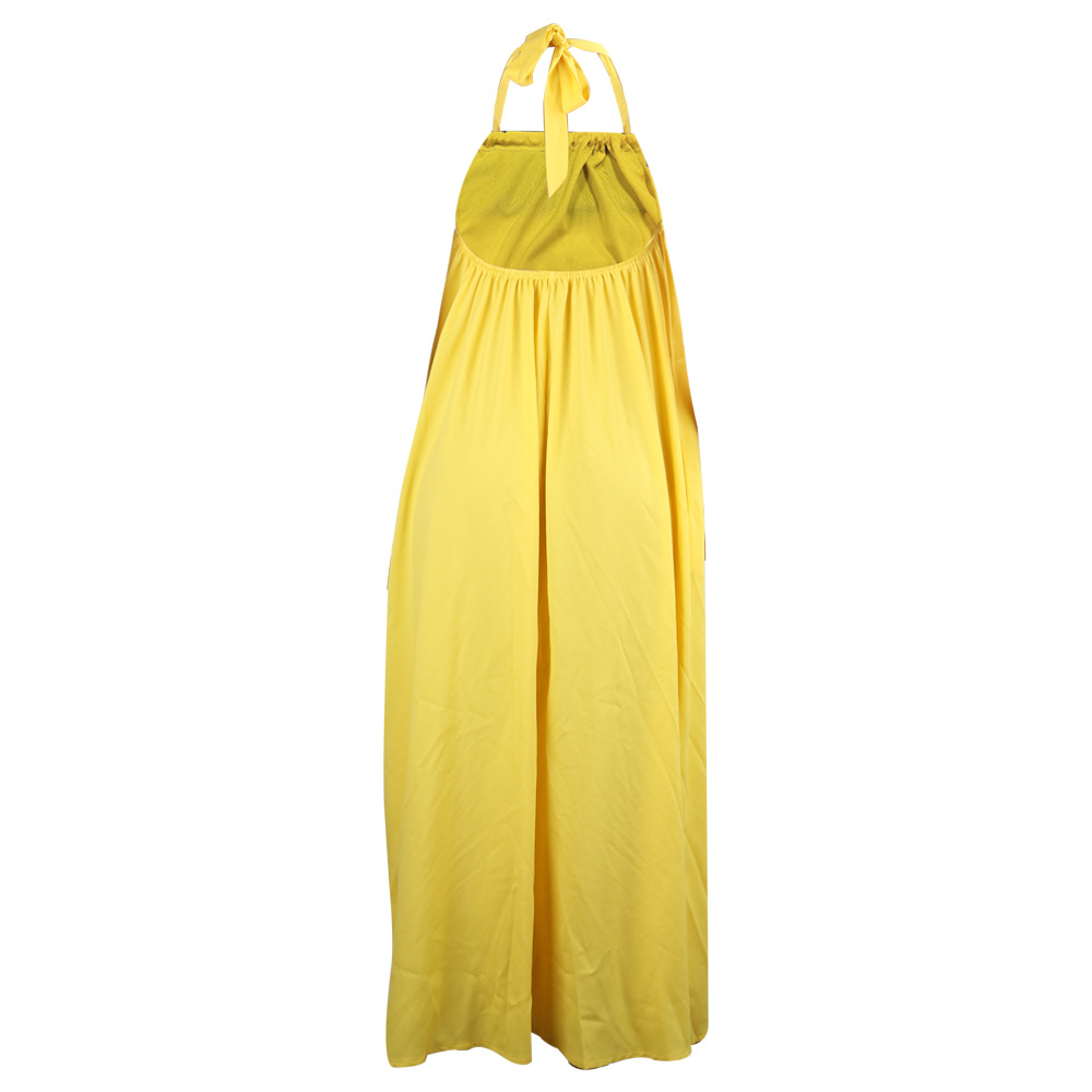 Solid Color Bohemian Sleeveless Sling Dress NSALI98323