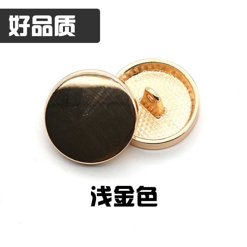 Fuente de la fábrica de metal Botón de metal de calidad de espejo plano hebilla de la moda hebilla de la capa redonda de coser a mano hebilla de pie alto