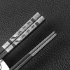 Chopsticks with laser stainless steel, tableware engraved home use, square head, wholesale