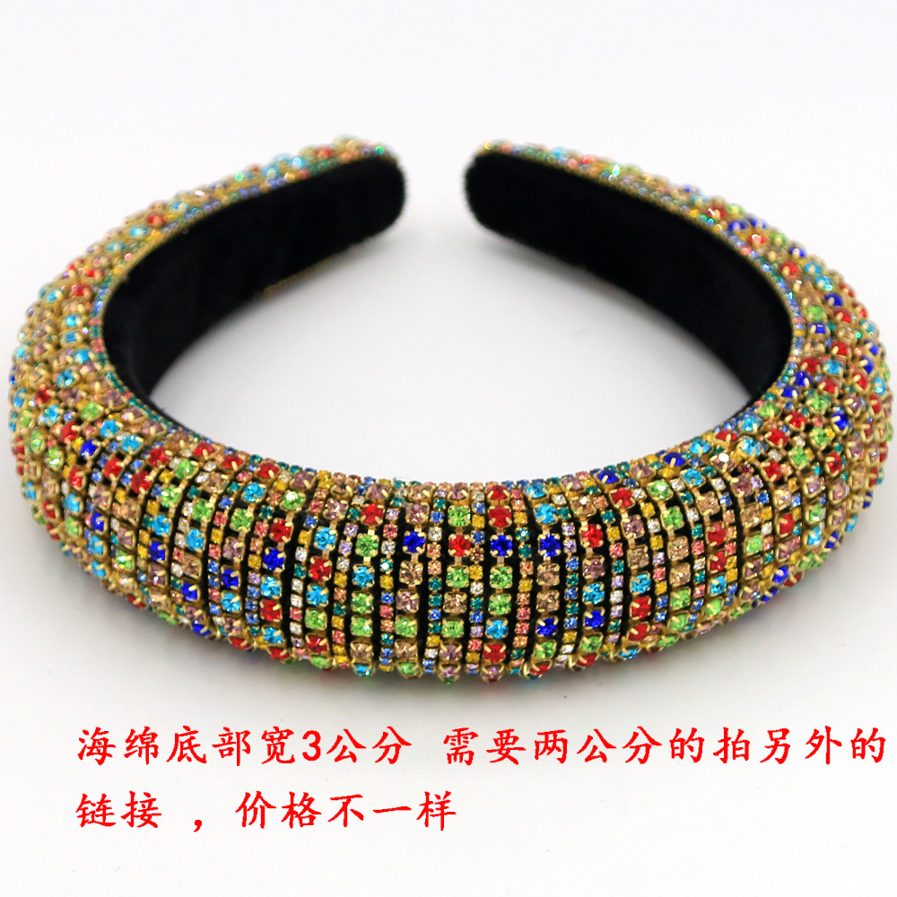 Hot Sale Fashion Exquisite Baroque Full Diamond Four-color Luxury Headband Catwalk Hair Accessories Nihaojewelry display picture 14