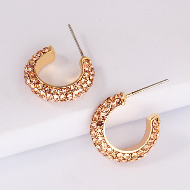 Fashion C Shape Plating Alloy Artificial Gemstones Earrings Ear Studs display picture 6