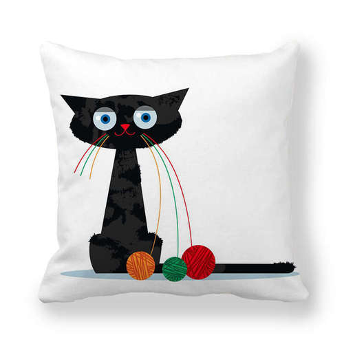 Cartoon Cat Pattern Series Encrypted Peach Velvet Pillowcase Cross-border Supply Source T076