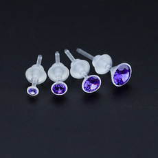 简约气质锆石耳钉女 防过敏塑料树脂耳针韩国人气网红送女友礼物