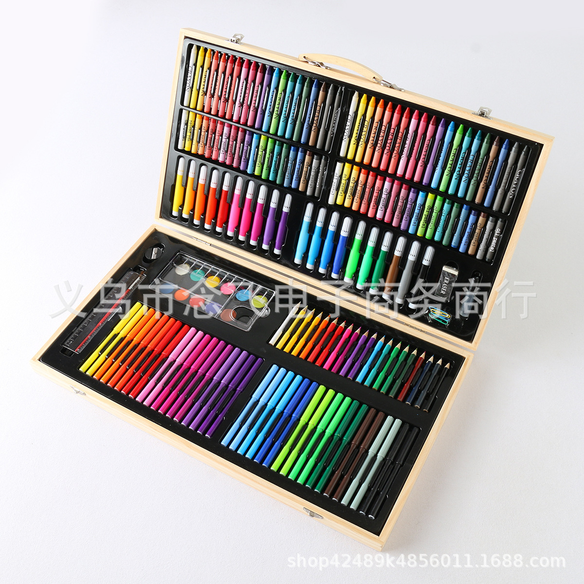 180 unidades caja de madera cepillo traje acuarela pluma crayón graffiti pintura arte papelería niños regalo al por mayor