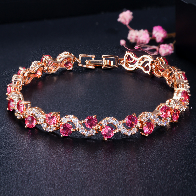 Hot sale Joker jewelry wholesale environmental protection copper electroplating gold zircon exquisite bracelet diamond hand ornaments manufacturers wholesale