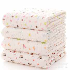 六层纱布婴儿浴巾全棉泡泡纱布童被新生儿童毛巾被宝宝浴巾盖毯
