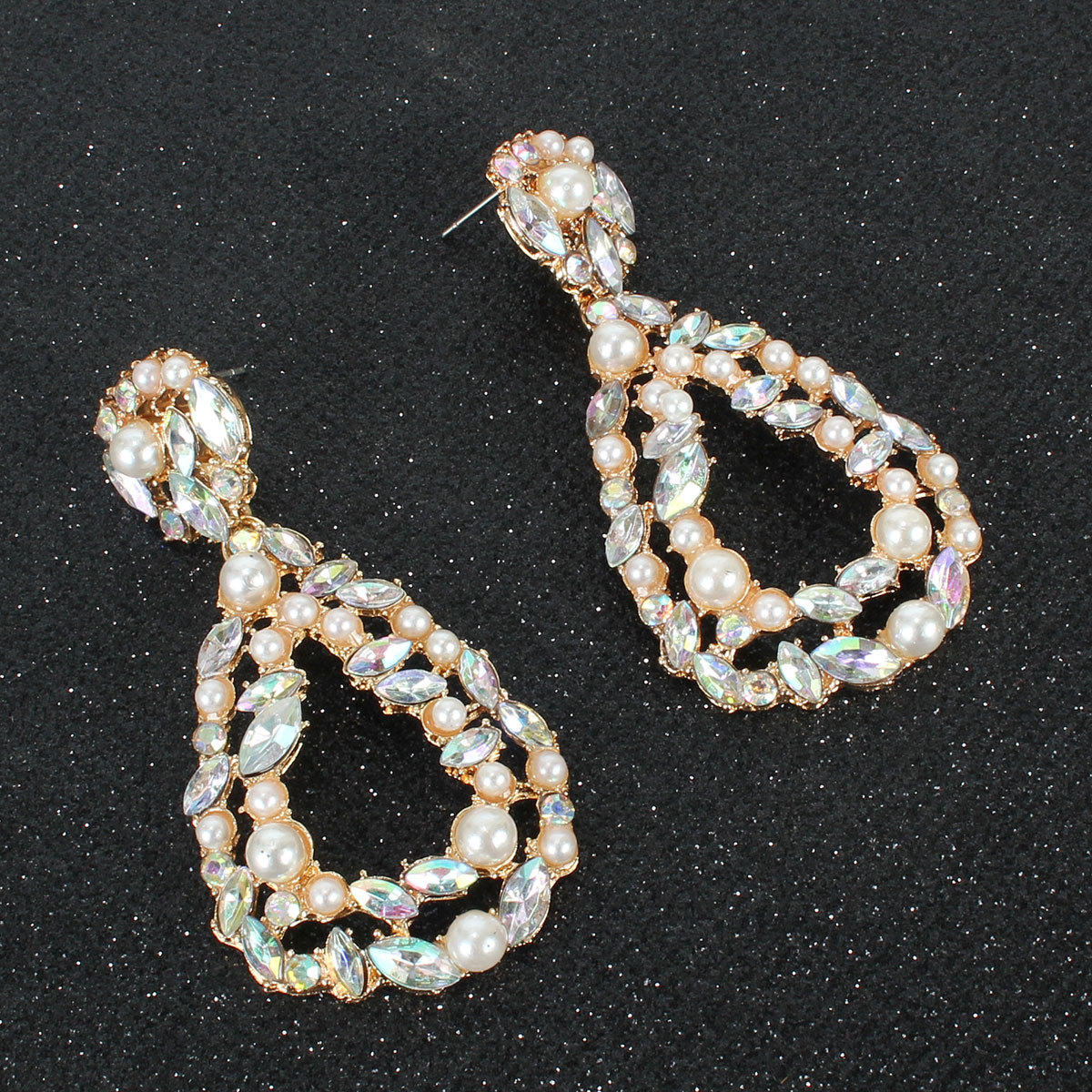 Drop-shaped Alloy Pearl Earrings display picture 9