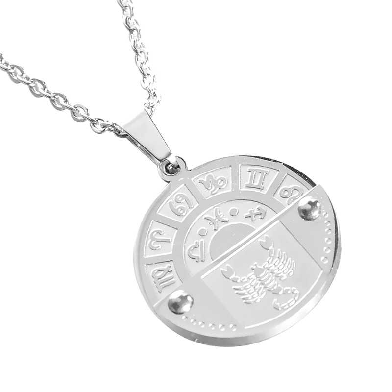 Nihaojewelry Collier Pendentif Zodiaque En Acier Inoxydable Bijoux En Gros display picture 12