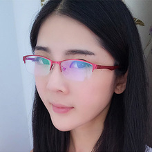 女士近视眼镜框 新款小脸光学眼睛框 金属合金半框眼镜架批发