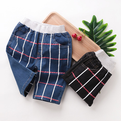2019童裝夏季新款兒童牛仔褲男童休閑五分褲短褲童褲褲子壹件代發