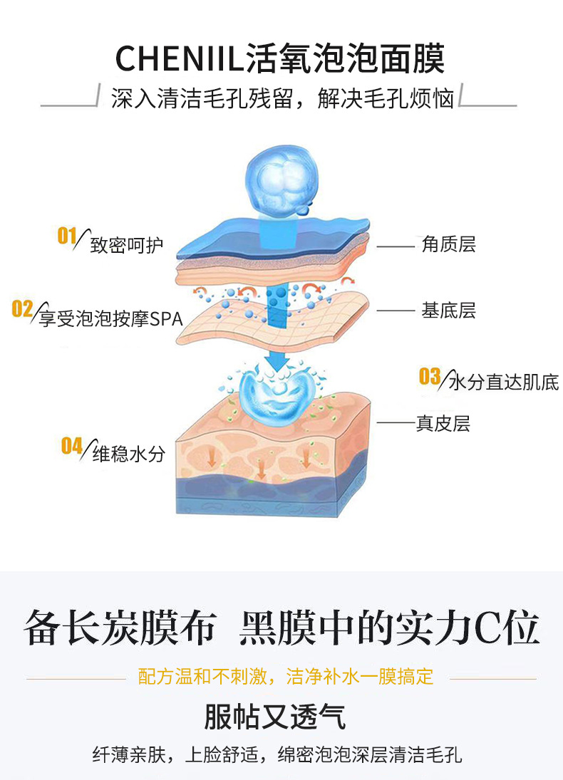 Chen川深海盐净肌活氧泡泡面膜清洁抖音同款清洁面膜一件代发 阿里巴巴