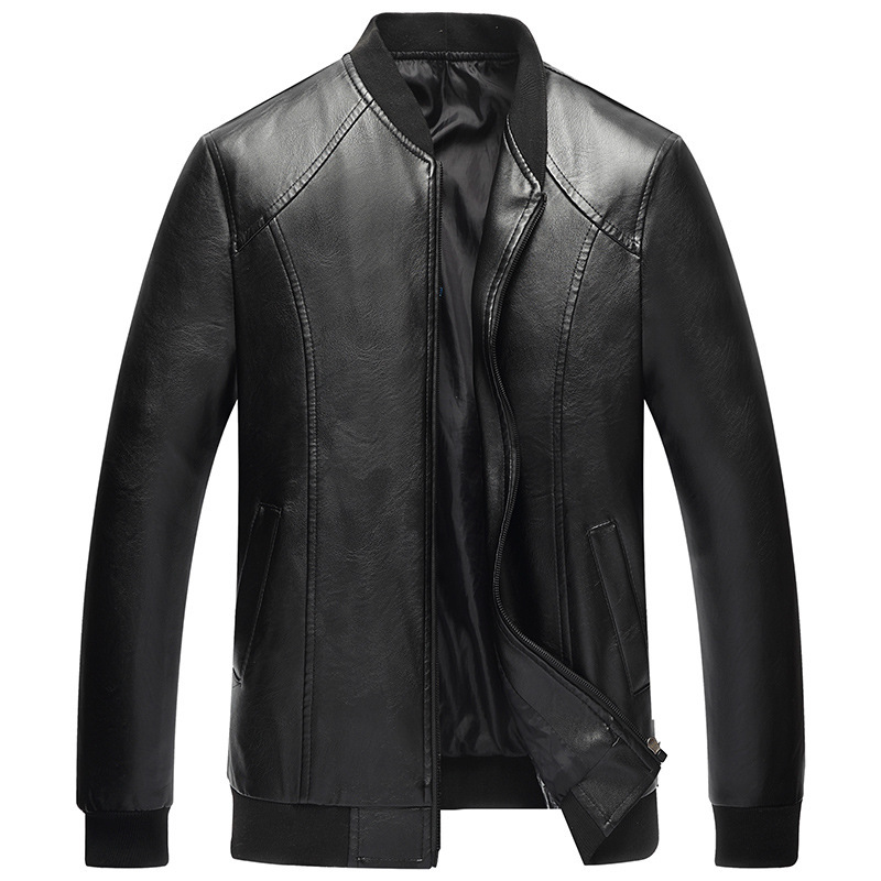 Qian Cang Factory a generation of men's PU leather jacket men's coat young and middle-aged washed single leather Qian Cang Factory a generation of men's PU leather jacket men's coat young and middle-aged washed single leather