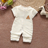 pure cotton stripe Short sleeve one-piece garment baby A summer Romper men and women baby Climbing clothes Newborn clothes On behalf of